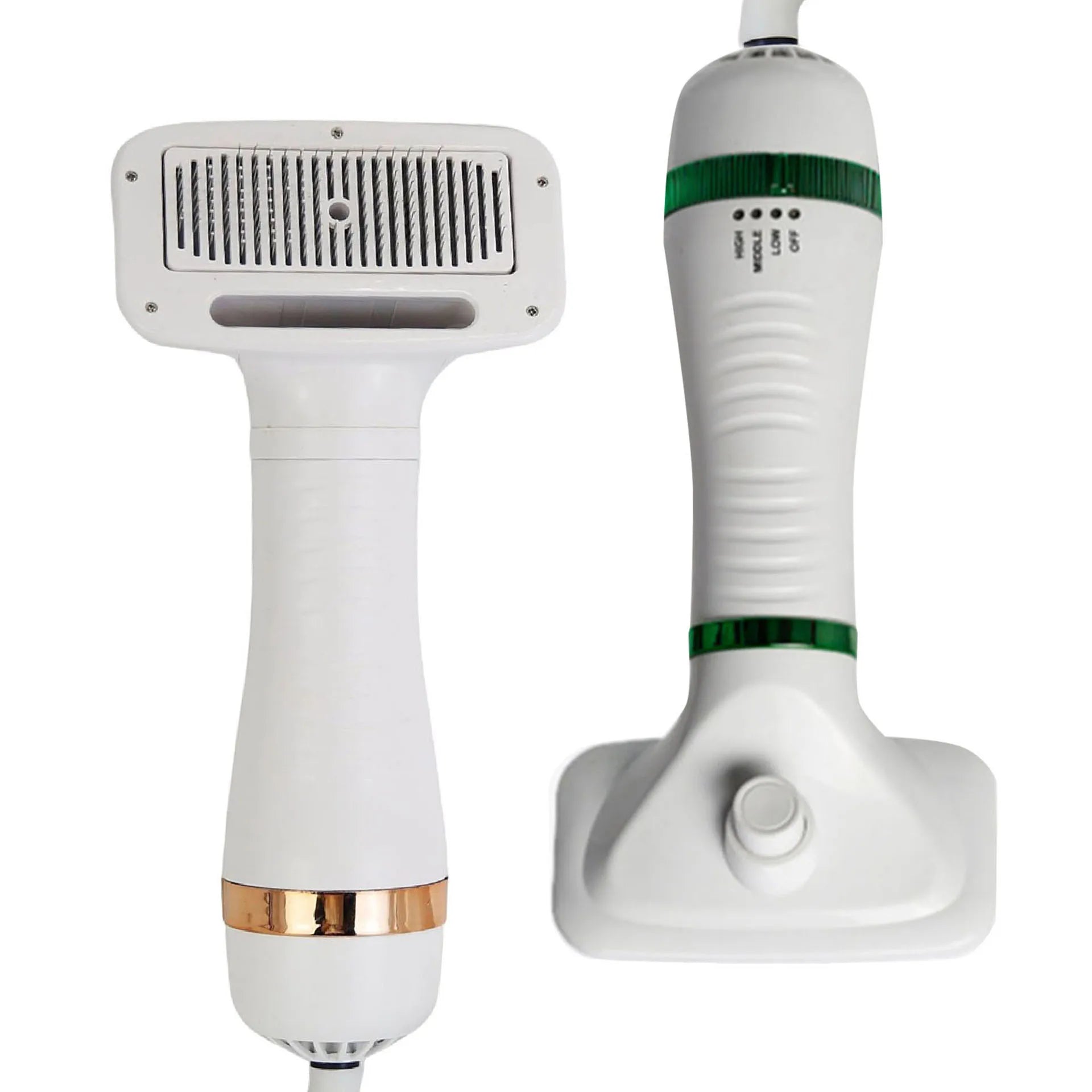 300W 3 in 1 Dog Hair Dryer Brush with Release Button Overheat Protection Adjustable Temp Portable Pet Grooming Hair Dryer